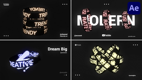 Kinetic Typography for After Effects Titles template preview