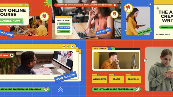 Retro Education After Effects Video Displays template preview