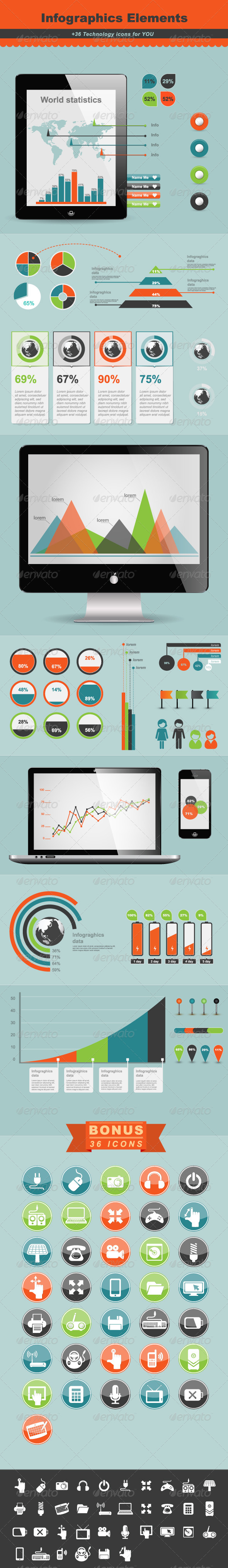 Technology Infographic Elements - Infographics