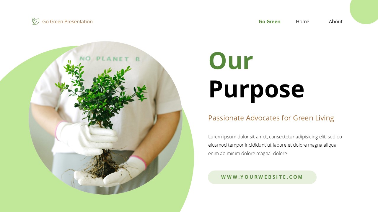 Greenery Campaign - Go Green PowerPoint Template, Presentation Templates