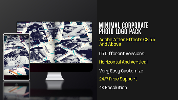 Minimal Corporate Photo Logo Pack Openers template preview