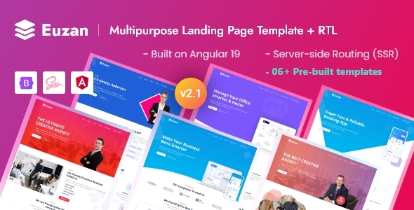 Euzan - Angular 19+ Multipurpose Landing Page Template with SSR