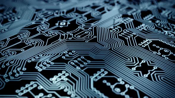 PCB animation. Printed circuit board lines on the motherboard. Loopable. HD alt