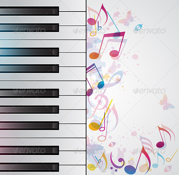 Music Abstract Background with Piano - Backgrounds Decorative