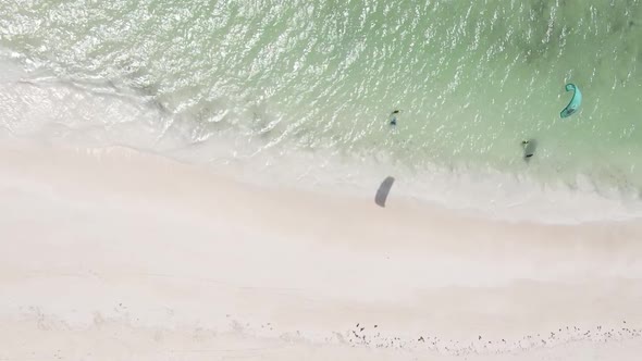 Vertical Video of the Coast of Zanzibar Island Tanzania Slow Motion alt