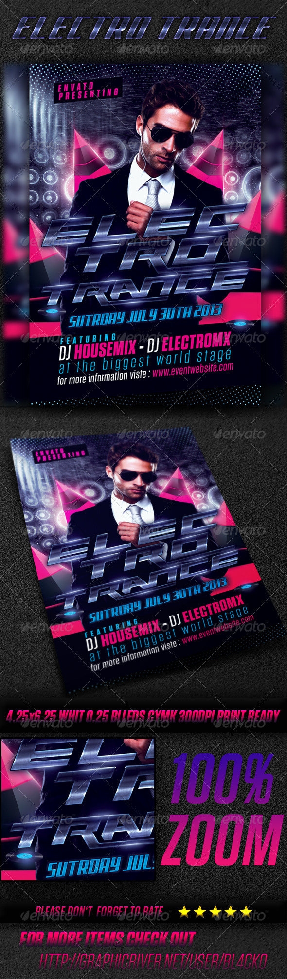 Electro Trance Flyer - Clubs & Parties Events