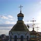 The Golden Dome Of The Church With An Orthodox Cross Rises Above The City - VideoHive Item for Sale