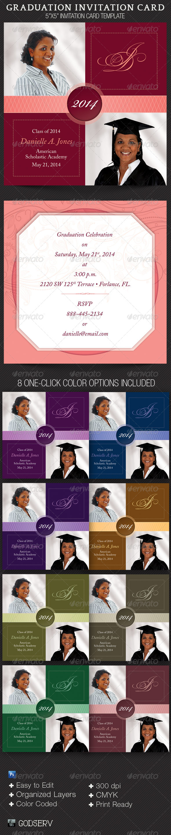 Graduation Invitation Card Template - Invitations Cards & Invites
