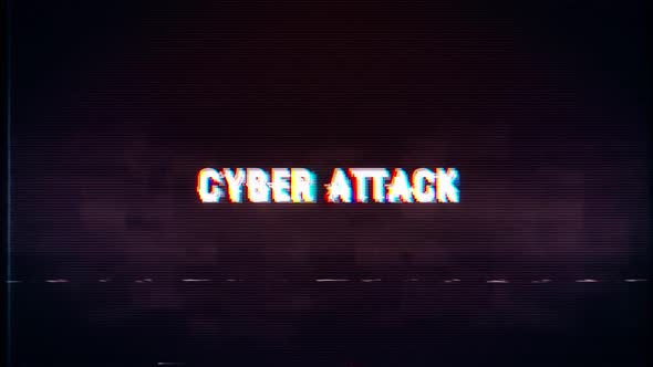 Cyber Attack text with glitch retro effect, Motion Graphics | VideoHive