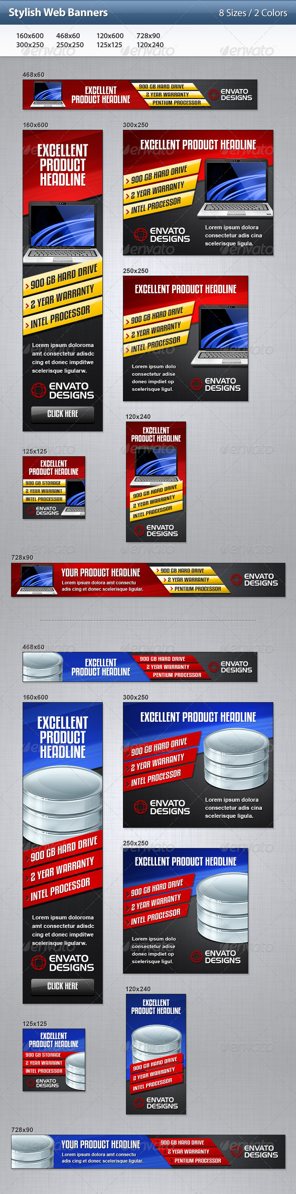Stylish Web Banners - Banners & Ads Web Elements