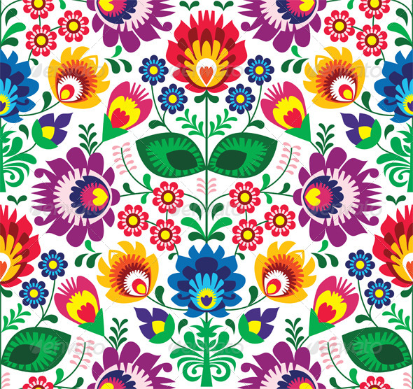 Seamless Traditional Floral Polish Pattern - Patterns Decorative
