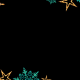 Gold &amp; Turquoise Christmas Lights Bokeh Stars &amp; Snowflakes Border - VideoHive Item for Sale