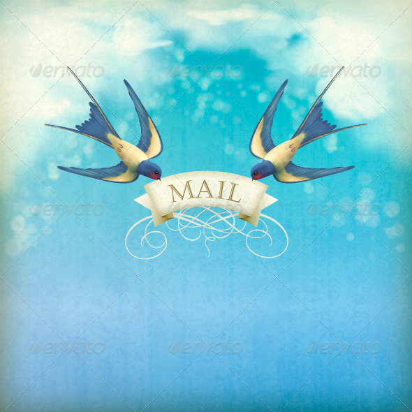 Swallows Mail Vintage Postcard - Retro Technology