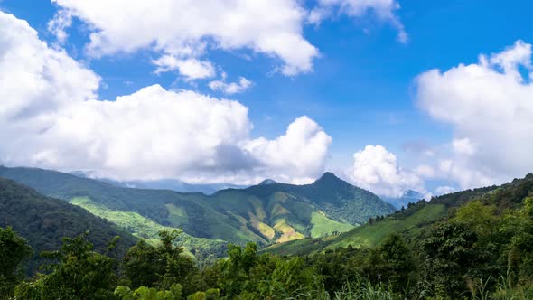 Doi Phu Kha mountain, famous travel destination in Nan province, Thailand - time lapse