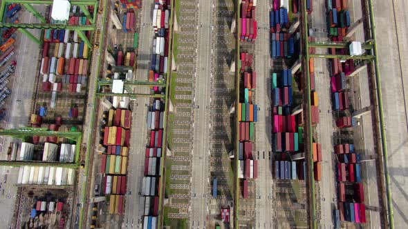 Aerial Footage of Commercial Port Terminal in Singapore alt