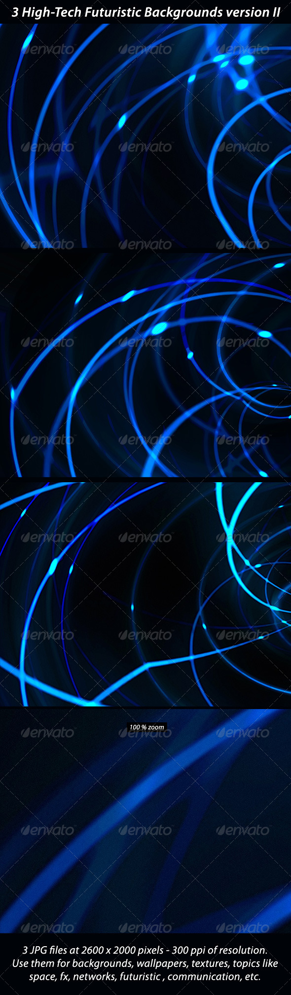 3 High Tech Futuristic Networks Backgrounds 2 - Tech / Futuristic Backgrounds