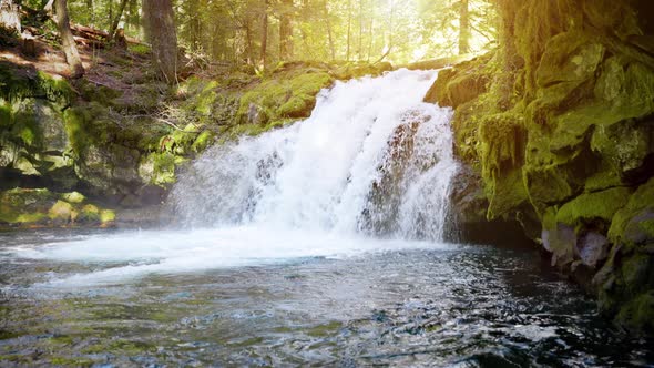 The beautiful White Horse Falls in Oregon, USA alt