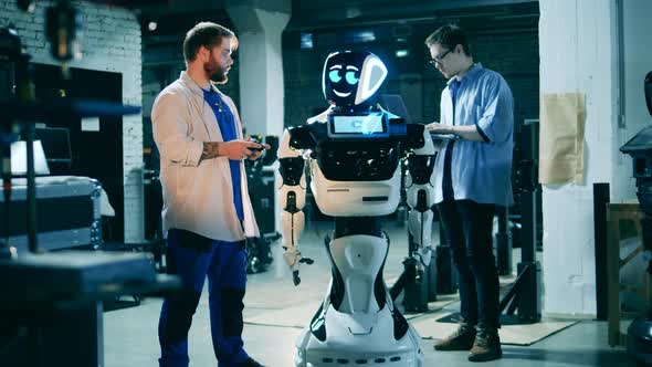 Bionic Robot Cyborg Is Getting Operated By Robotics Engineers alt