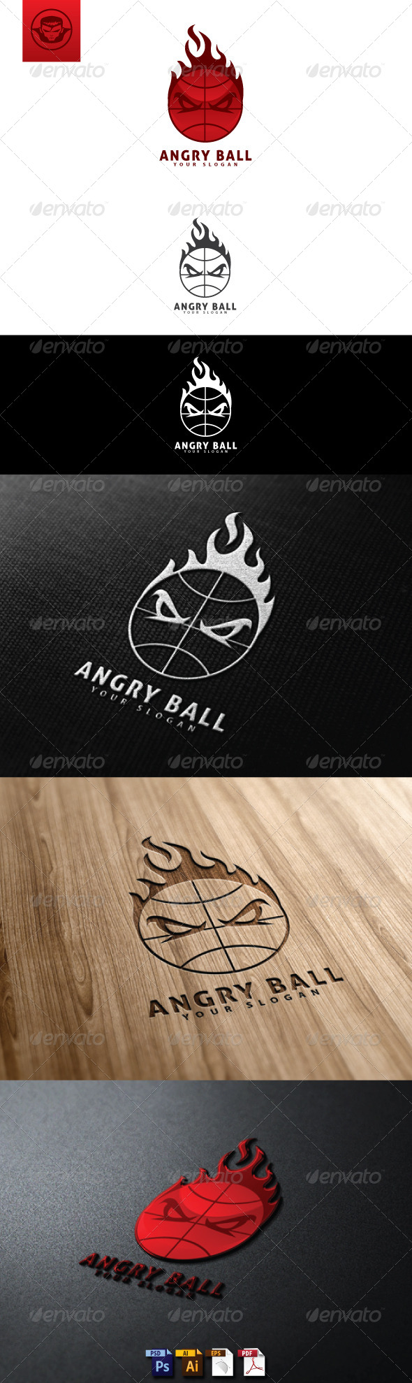 Angry Ball Logo Template - Animals Logo Templates