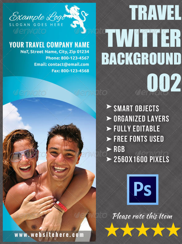 Twitter Background for Travel Company 02 - Twitter Social Media