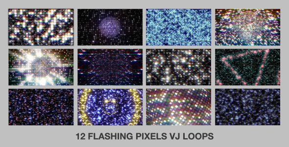 Flashing Squares VJ Loops Pack (12-in-1)