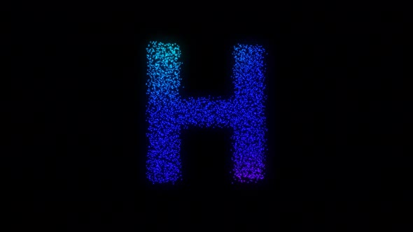H Letter Gradient With Particles