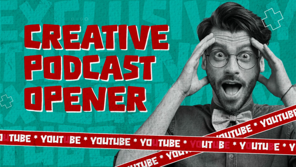 Podcast Opener Video Displays template preview