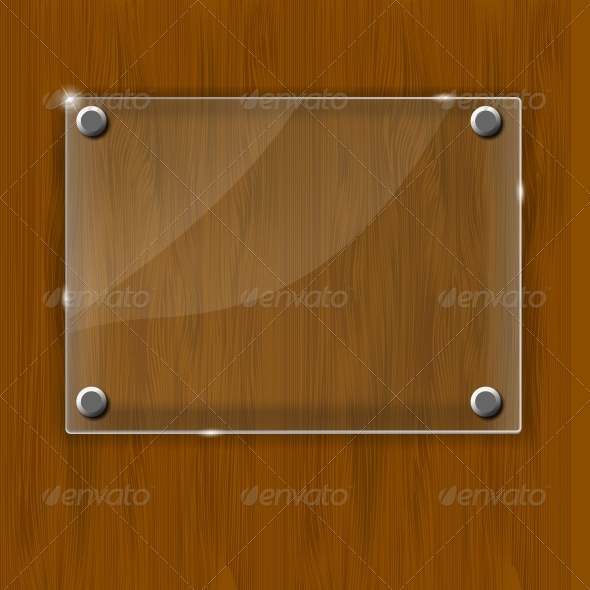 Wooden Texture with Glass Framework Vector - Backgrounds Decorative
