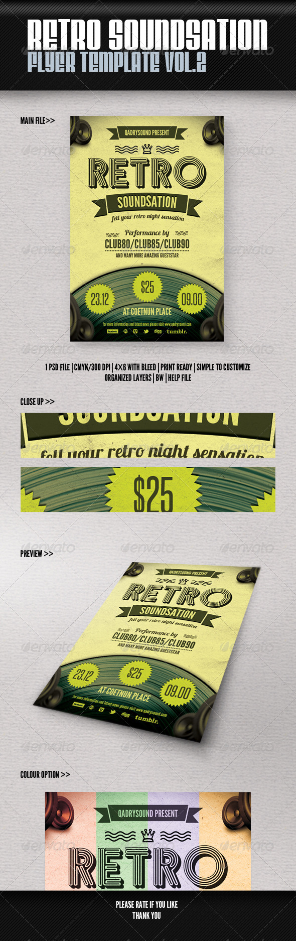 Retro Soundsation Flyer Vol. 2 - Retro/Vintage Business Cards