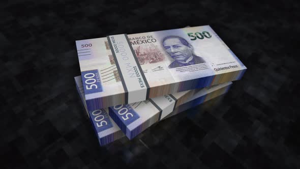 Mexico Pesos money banknote pile packs alt