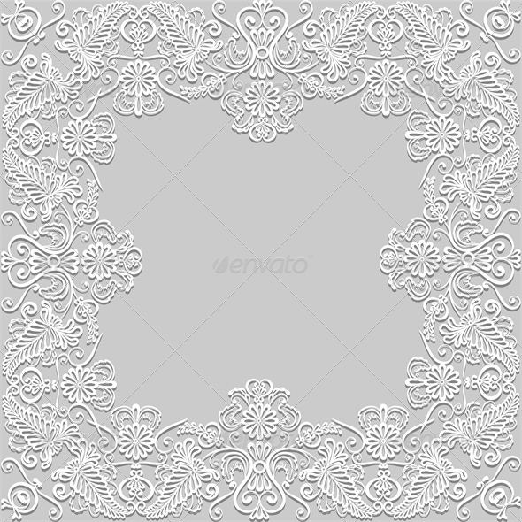 White Floral Paper Lace Frame - Backgrounds Decorative