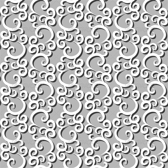 White Swirls Seamless Background - Backgrounds Decorative