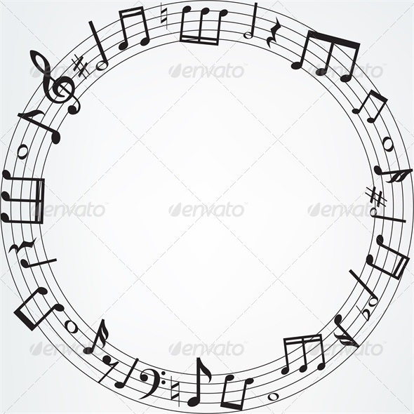 Background with Music Notes Border - Backgrounds Decorative