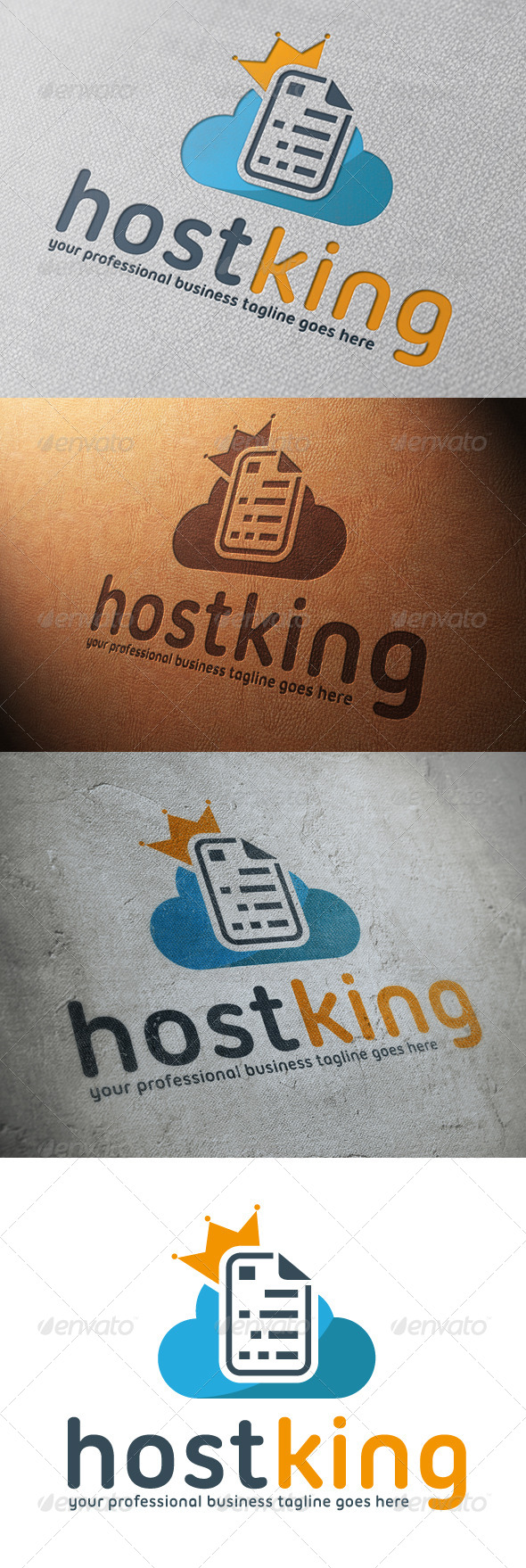 Cloud Host King Logo Template - Vector Abstract