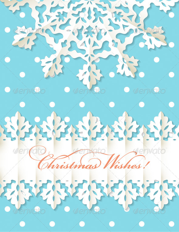Christmas Origami Snowflake Vector Background - Christmas Seasons/Holidays