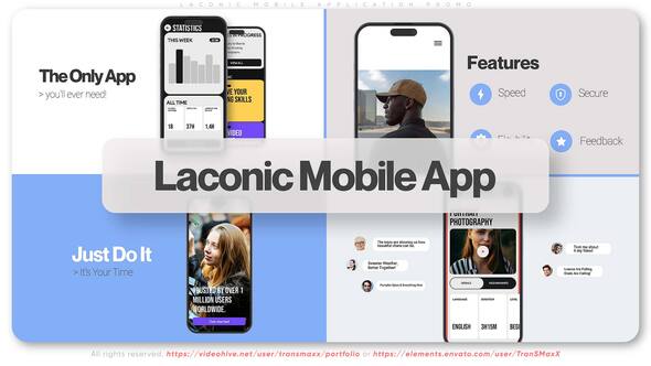 Laconic Mobile Application Promo Product Promo template preview