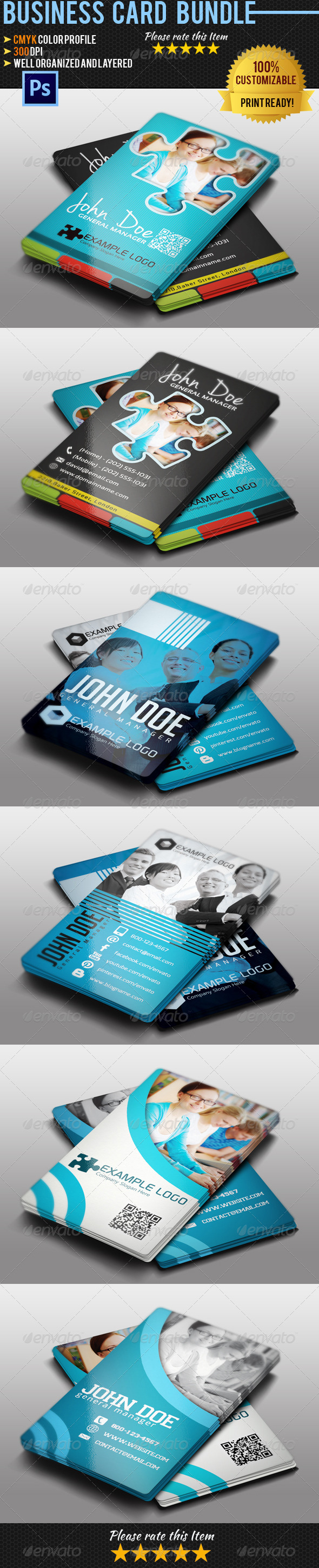 Multipurpose Business Card Bundle Vol.1 - Creative Business Cards