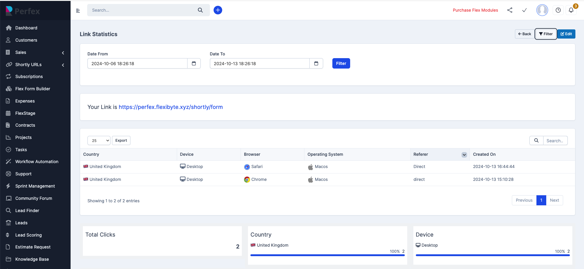 Shortly - Perfex URL Shortener by flexibyte88 | CodeCanyon