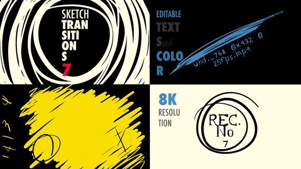 Sketch Video Transitions 7 Premiere Pro template preview