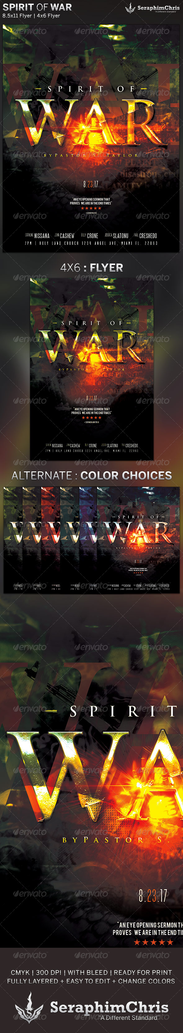 Spirit of War: Church Flyer Template - Church Flyers