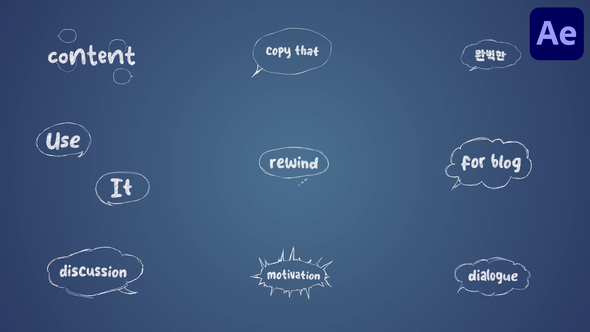 Scribble Speech Bubbles Titles for After Effects Titles template preview