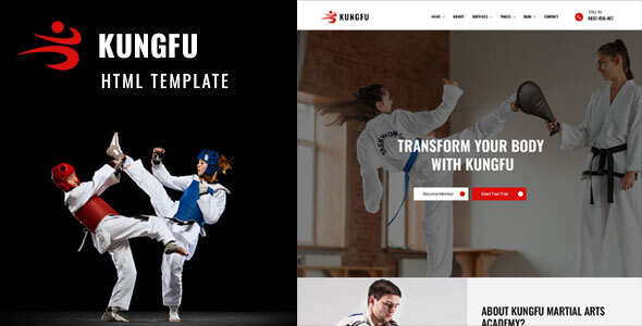 Kungfu - judo karate academy HTML Template