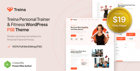 Treina – Personal Trainer & Fitness FSE WordPress Theme