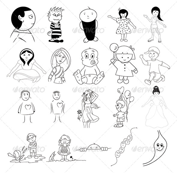 Kids Character Vector Designs pack - Characters Vectors