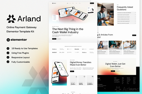 Arland - Online Payment Gateway Elementor Template Kit