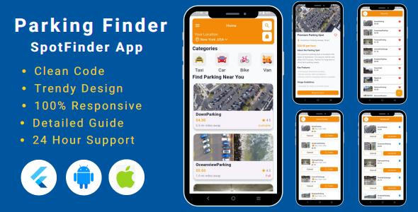 Spotfinder Parking | Booking Flutter App Template