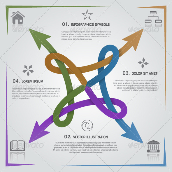4-Way Looping Color Arrows - Concepts Business