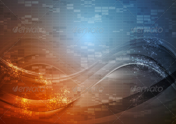 Abstract Hi-Tech Wavy Vector - Backgrounds Decorative