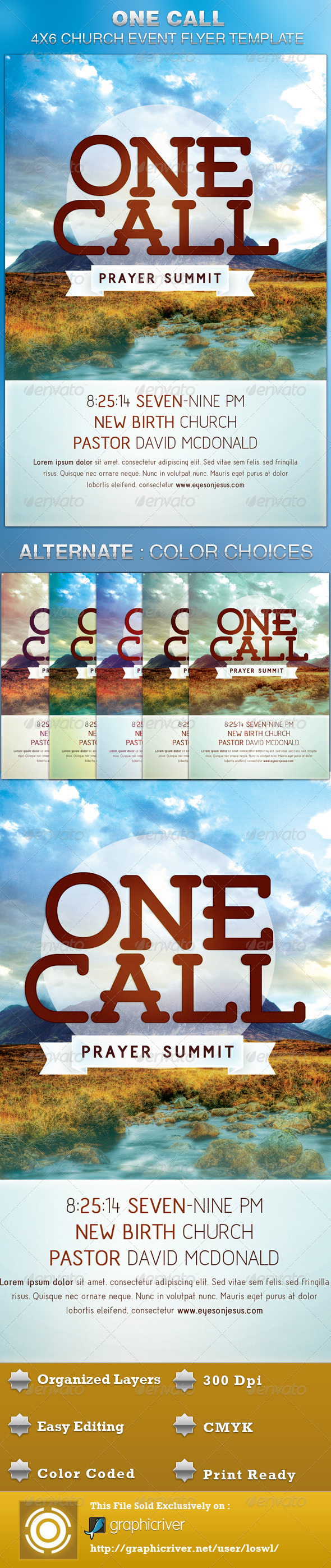 One Call Church Flyer Template - Church Flyers