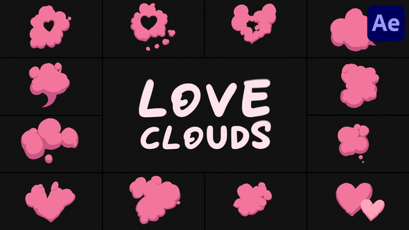 Love Clouds for After Effects Elements template preview